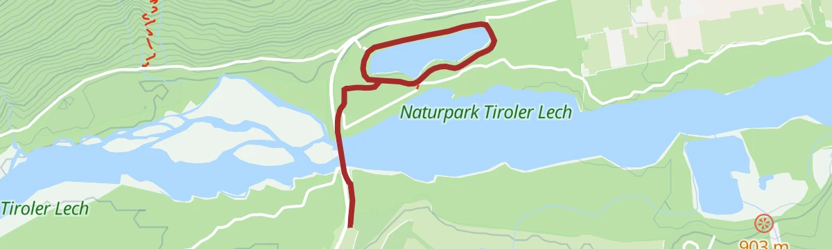 Route map: Rundweg Lechausee | Barrierefrei